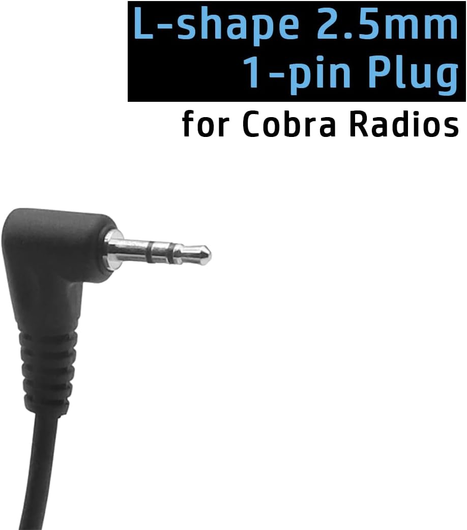 Throat Mic Earpiece Headset for Cobra Radio ACXT145 ACXT345 PX655 1-Pin | for ACXT360 ACXT645 CX112 CXT345 CXT385