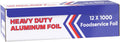 Rhino Aluminum Heavy Duty Aluminum Foil, 12 in x 1000 ft Roll, 1 Box
