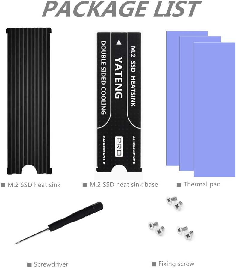 M.2 2280 SSD heatsink for PC / PS5 M.2 PCIE NVMe SSD or M.2 SATA SSD