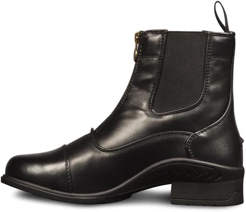 Women's Lightweight Stylish Equestrian Horse Riding Ankle Length Synthetic Vega Leather Quantum Zip Paddock Boots