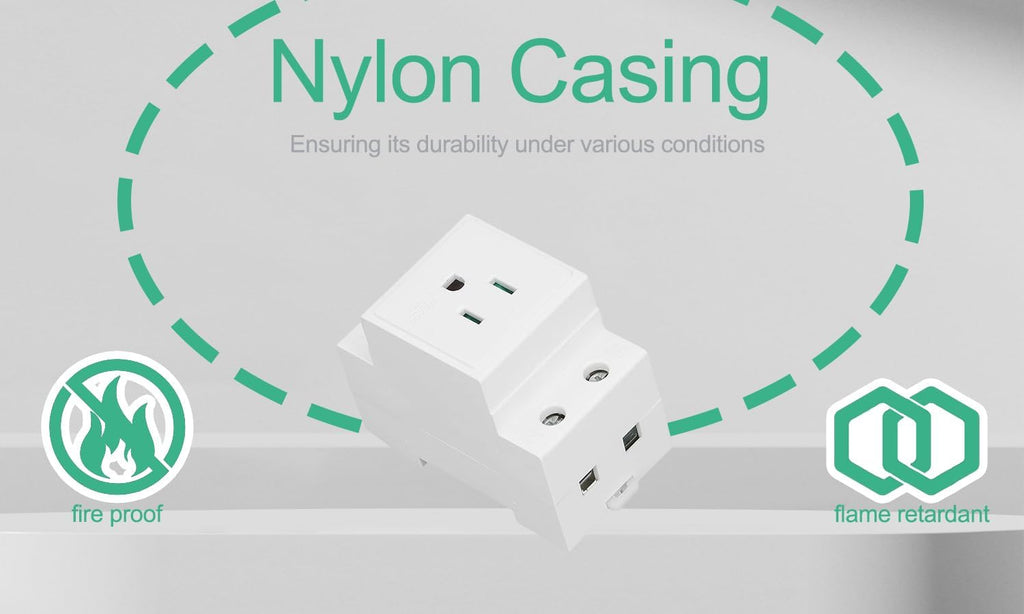 DIN Rail Socket, DIN Rail Mount Modular Power Socket Single AC Outlet, Built in Protective Outlet for Distribution Panel (US AC110?250V 15A)