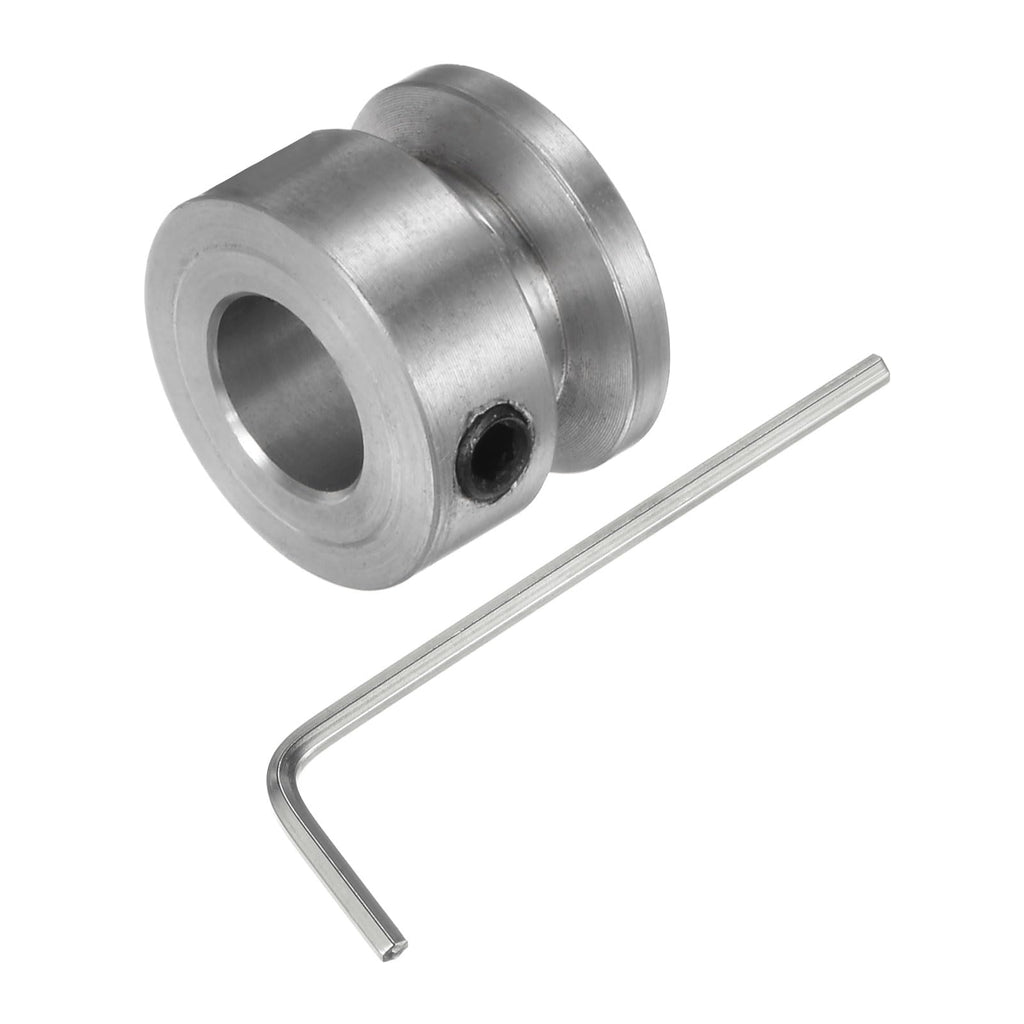 HARFINGTON Single Groove Pulley 8mm Fixed Bore 16mm Outer Diameter Aluminum Alloy with Hex Wrench for Drilling Machine 4mm PU Round Belt