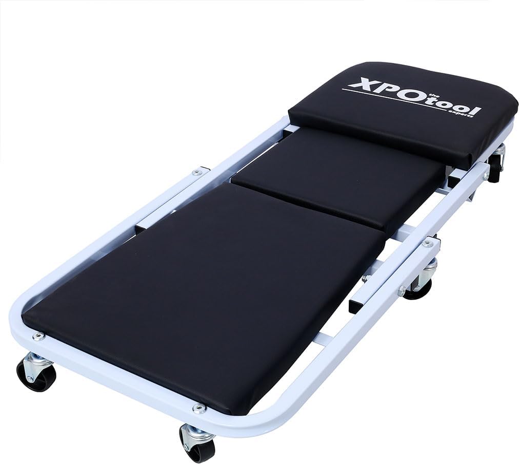 2 in 1 Mechanic Creeper Seat, Rolling Z Creeper with 6 Wheels, Heavy Duty Garage Stool & Low Profile Automotive