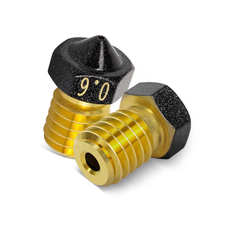4-Pack Non Stick PTFE Coated m6 Nozzle 0.6mm Compatible with Anycubic Kobra Mega S X Chiron, Prusa i3 MK3S Prusa Mini