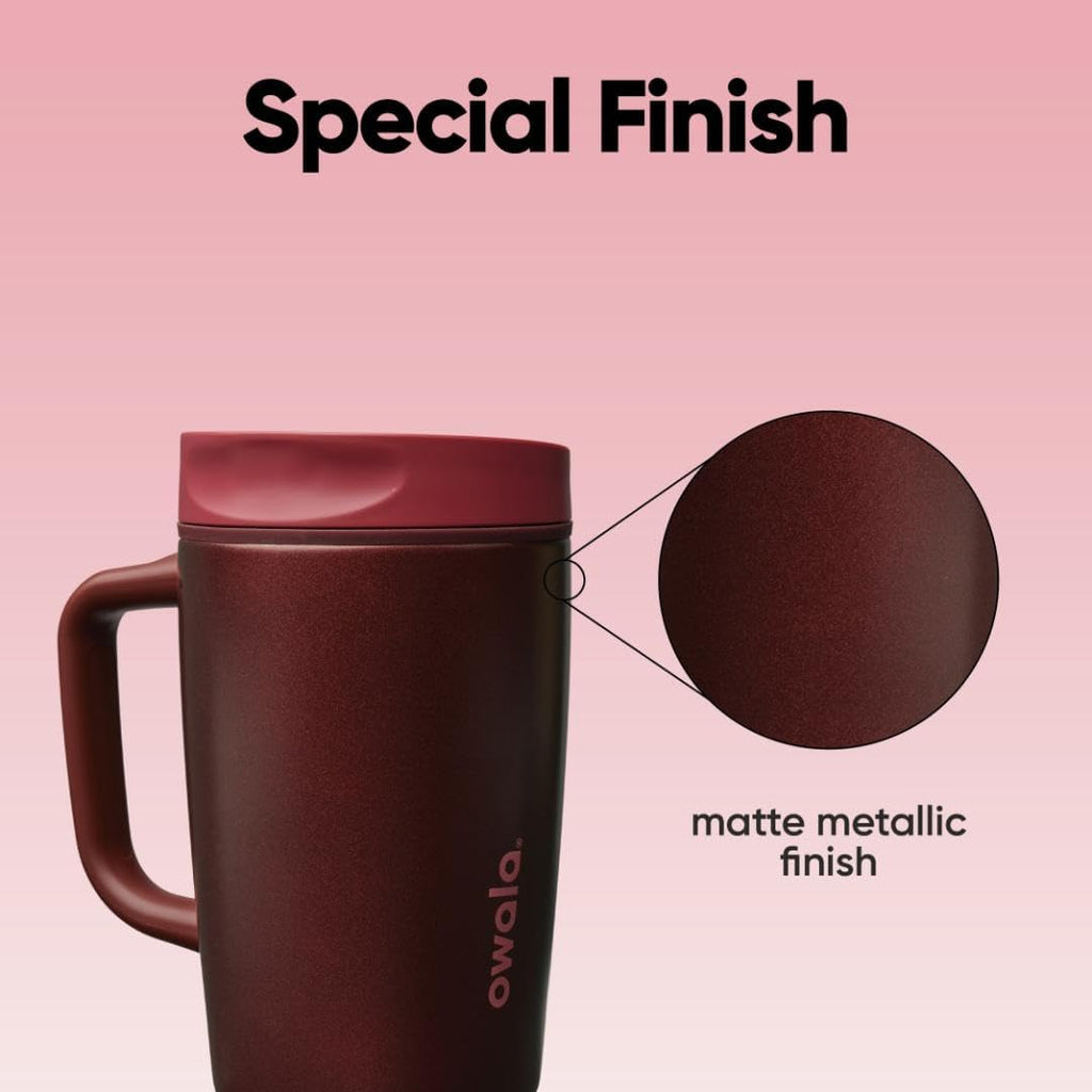 SmoothSip Slider Stainless Steel Insulated Travel Mug with Handle, 100% Leak Proof