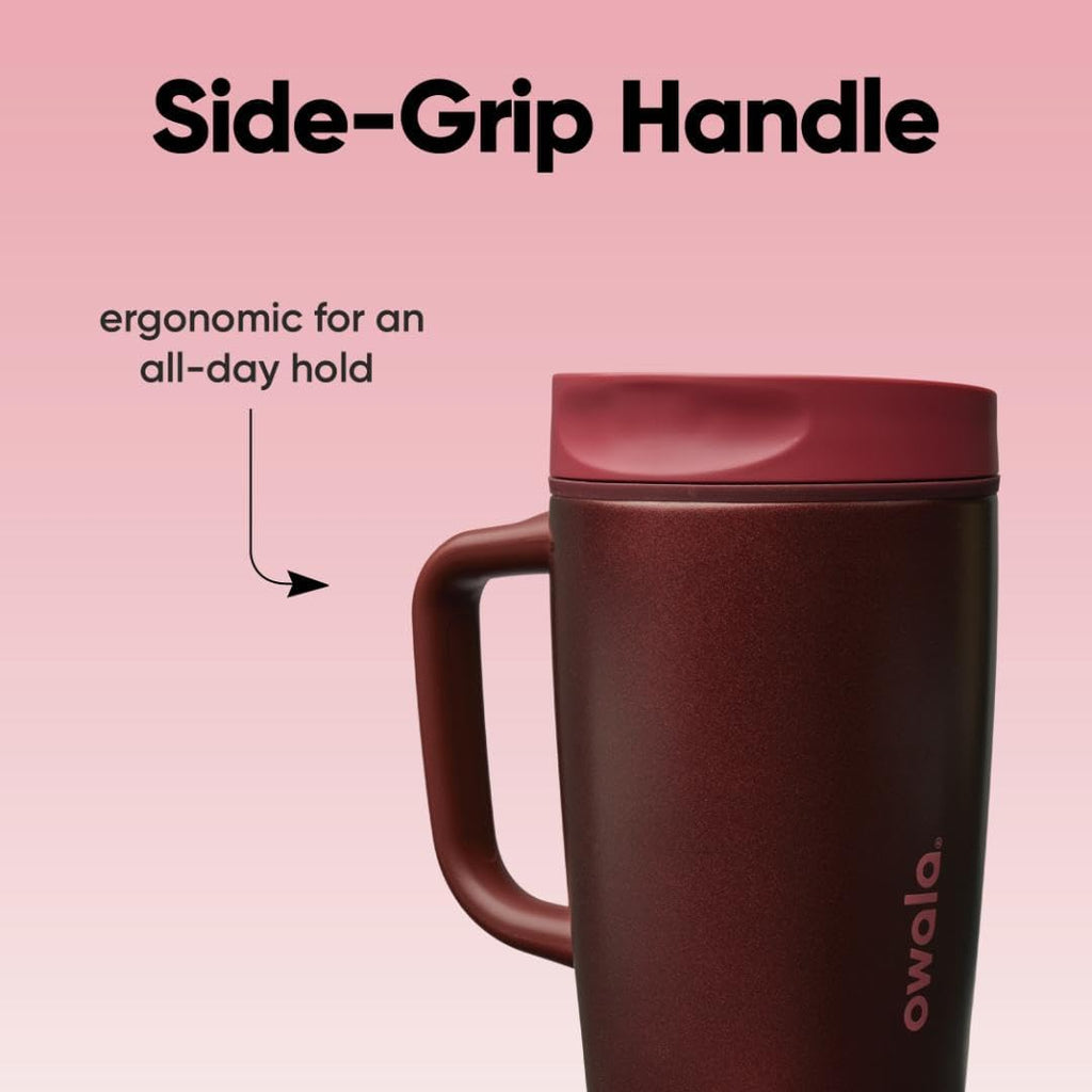 SmoothSip Slider Stainless Steel Insulated Travel Mug with Handle, 100% Leak Proof