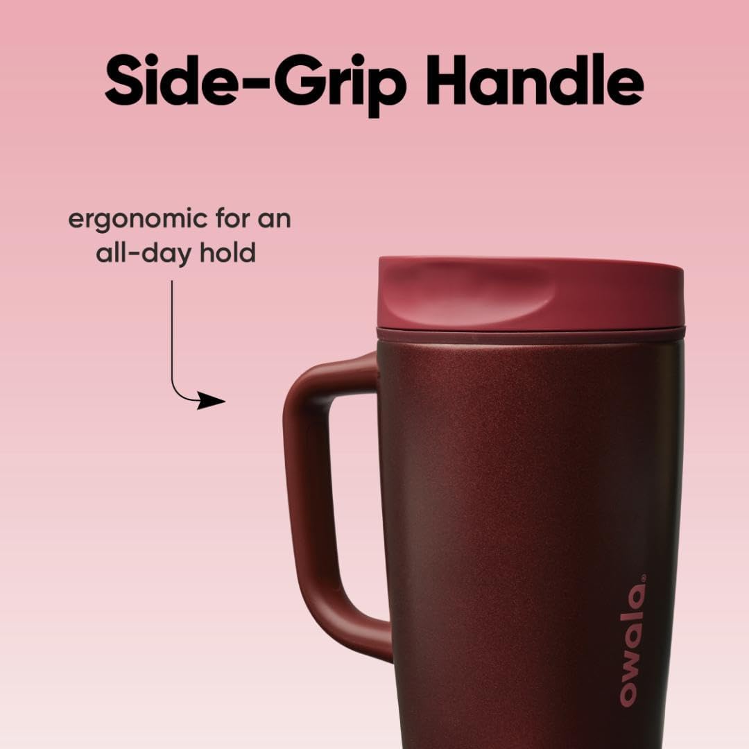 SmoothSip Slider Stainless Steel Insulated Travel Mug with Handle, 100% Leak Proof