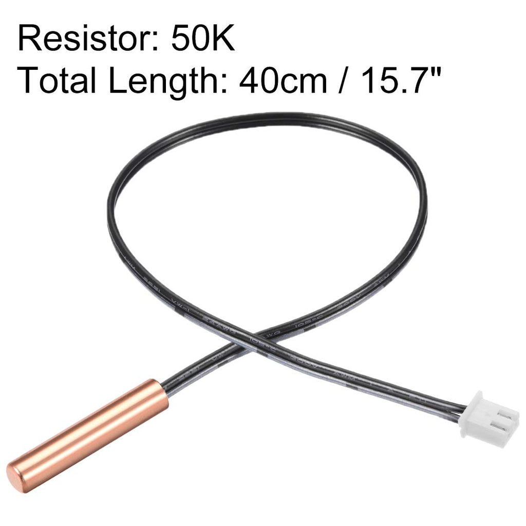 uxcell 2 Pcs 50K NTC Thermistor Probe 15.7 Inch Copper Sensitive Temperature Temp Sensor for Air Conditioner