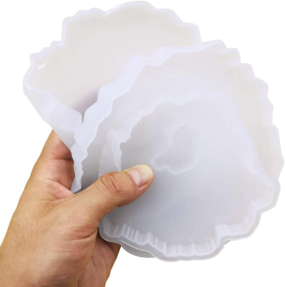 8Pcs Coaster Silicone Epoxy Resin Molds, Irregular Geode Coaster Resin Molds for DIY Crafts, Home Decoration, Making