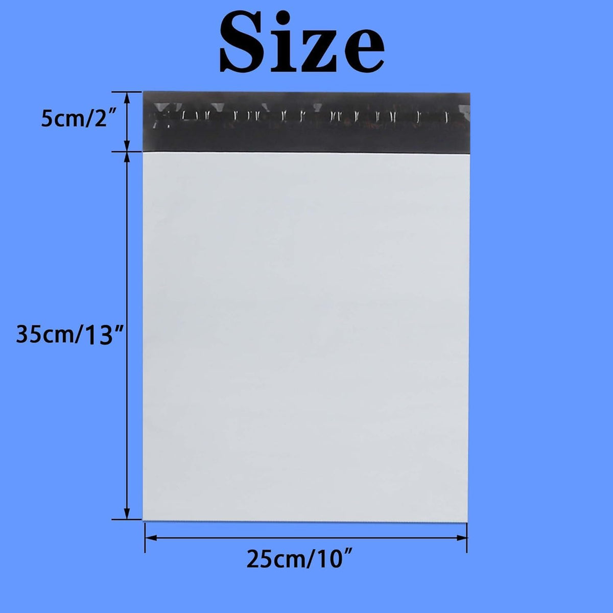 200pcs Poly Mailers Shipping Bags Mailing bags 10x13" / 250x350mm+50mm White Shipping Envelopes Self-sealing Adhesive