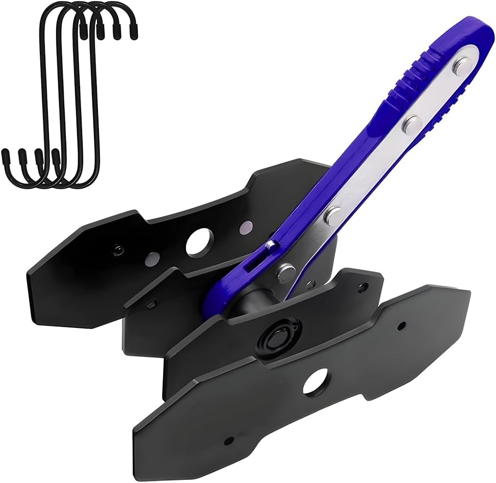 Brake Caliper Compression Tool Kit, 360° Ratchet Piston Compressor with 2 Large Steel Plates & 4 Caliper Hooks