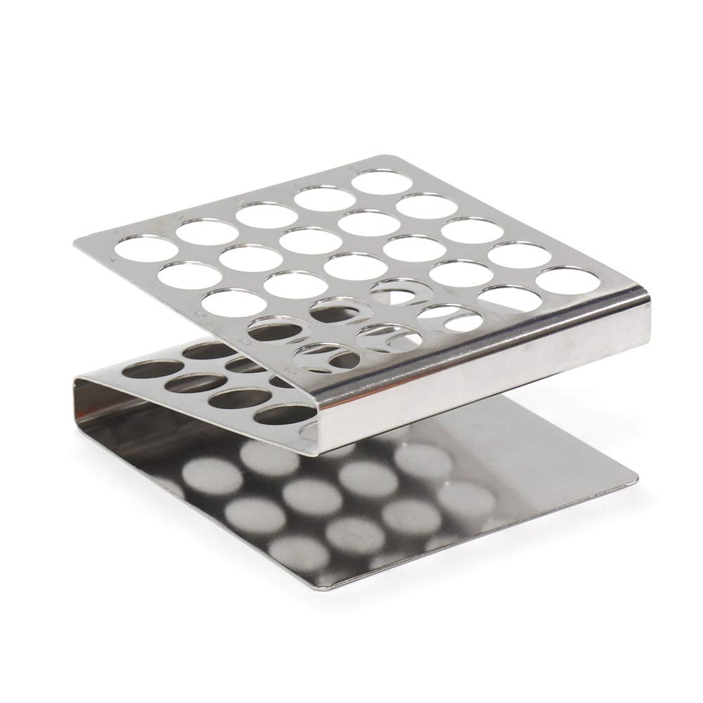 Scientific Test Tube with Tube Rack, Z Shape Stainless Steel Tube Rack, Suitable for Tubes of Dia.≤16mm, 10pcs of