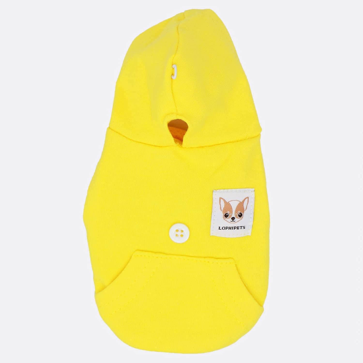 Dog Cotton Hoodies Sweatshirts for Small Dogs Chihuahua Puppy Clothes Cold Weather Coat-Yellow/XXS