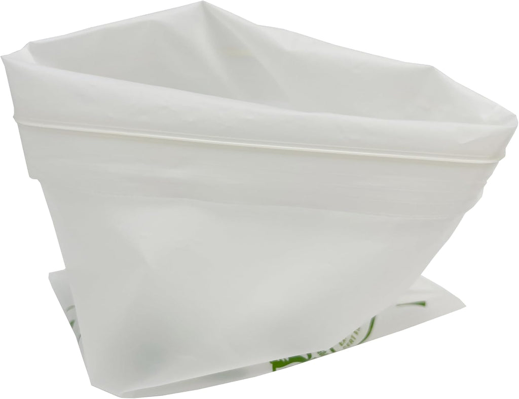 Compostable Sandwich Bags, Reclosable Food Bags, Zipper Seal, 50 Count