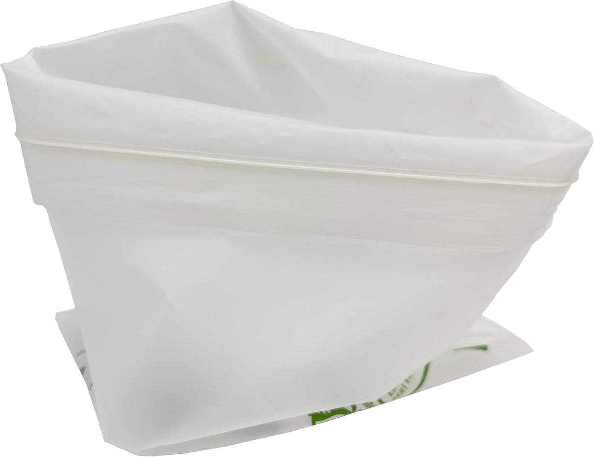 Compostable Sandwich Bags, Reclosable Food Bags, Zipper Seal, 50 Count