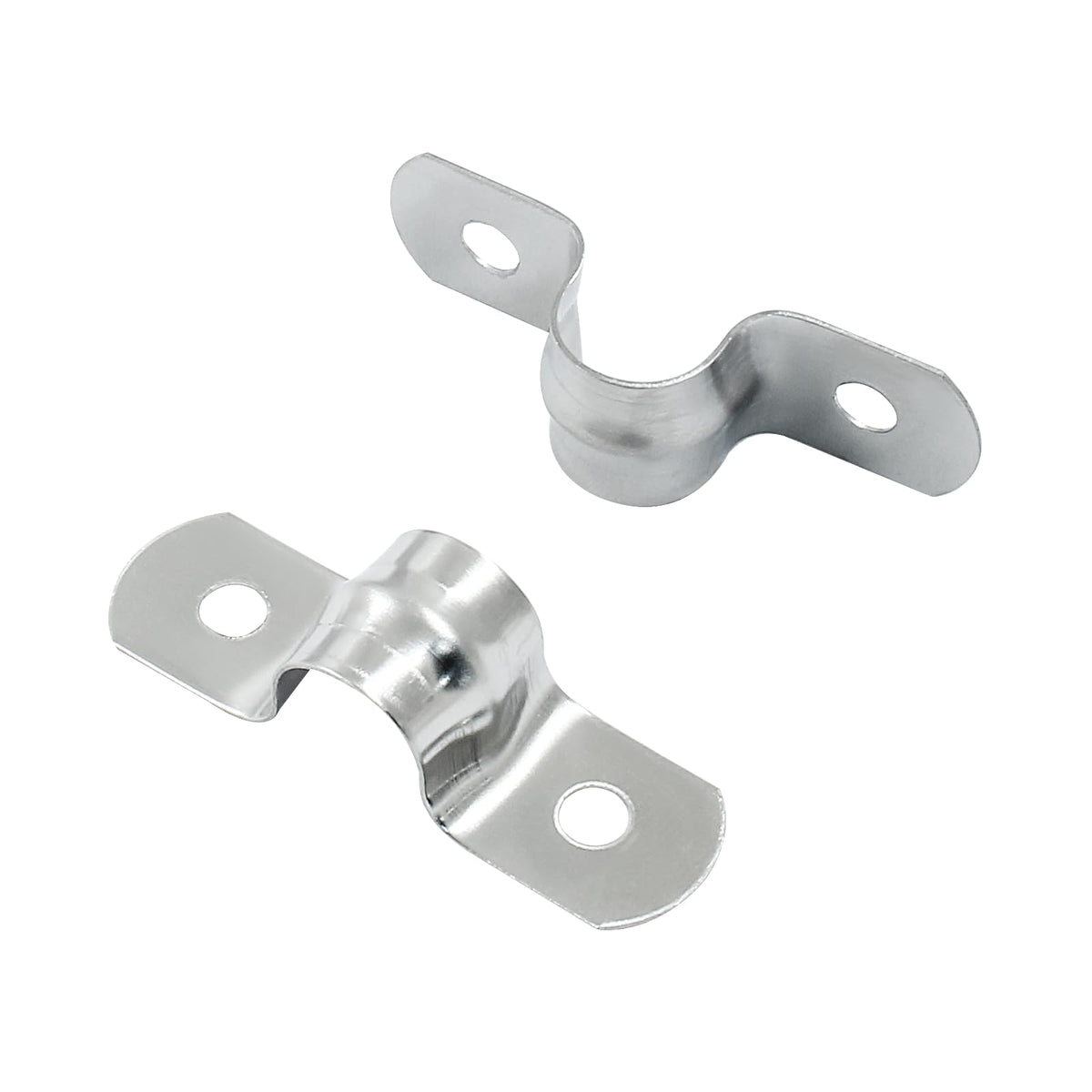 Hordion 50Pcs 3/8" Two Hole Strap U Bracket, M10 Rigid Pipe Strap