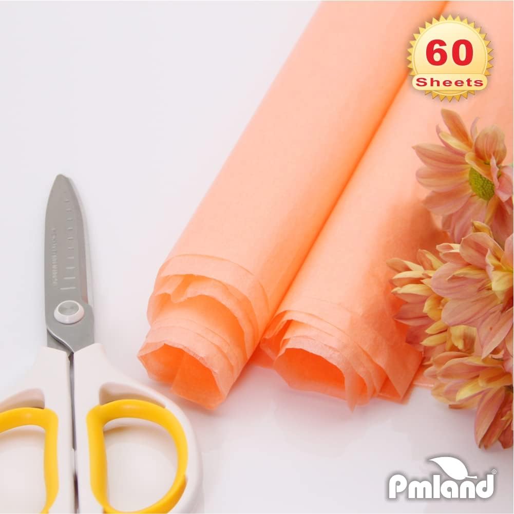 60 Sheets Bulk Tissue Paper 20x26in Peach Gift Wrap