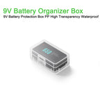 5Pcs 9V Battery Storage Case Organizer Box Holder, Transparent