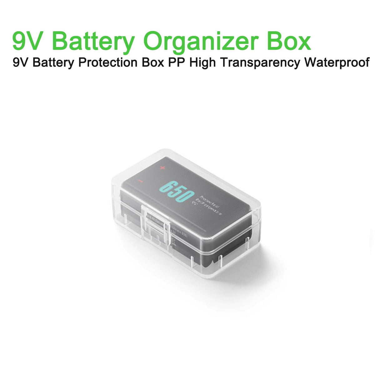 5Pcs 9V Battery Storage Case Organizer Box Holder, Transparent