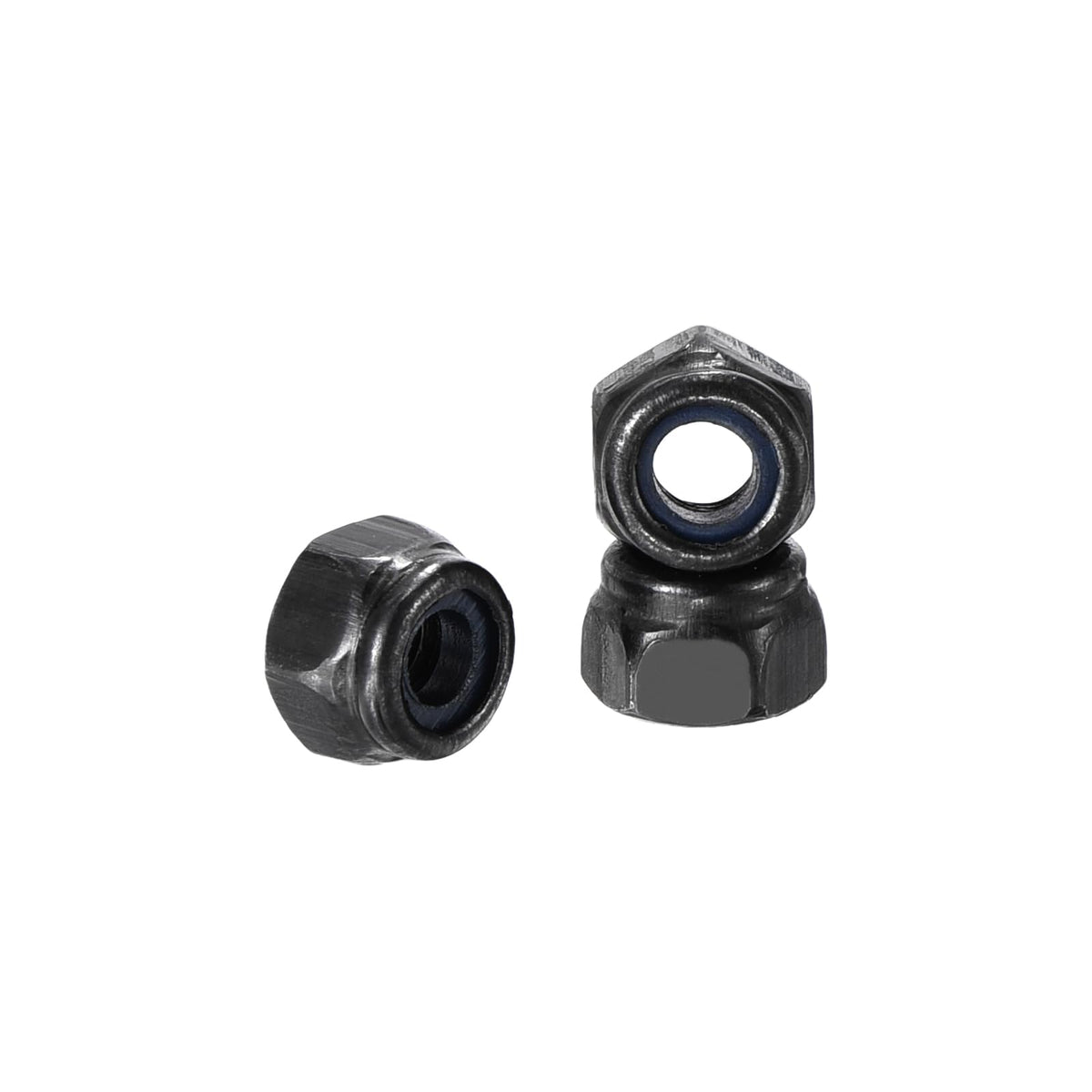 Kozelo 100Pcs M3-0.5 Nylon Locking Hex Nuts CarbonSteel Black