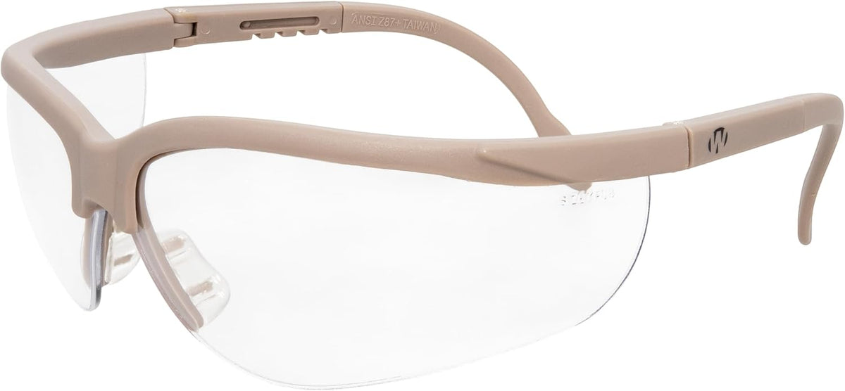 Walker's Razor Slim Low Profile Earmuff Hearing Protection with Safety Glasses FDE