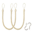 Curtain Tiebacks Ropes Tie-Backs,Handmade Holdbacks(Beige,2P)