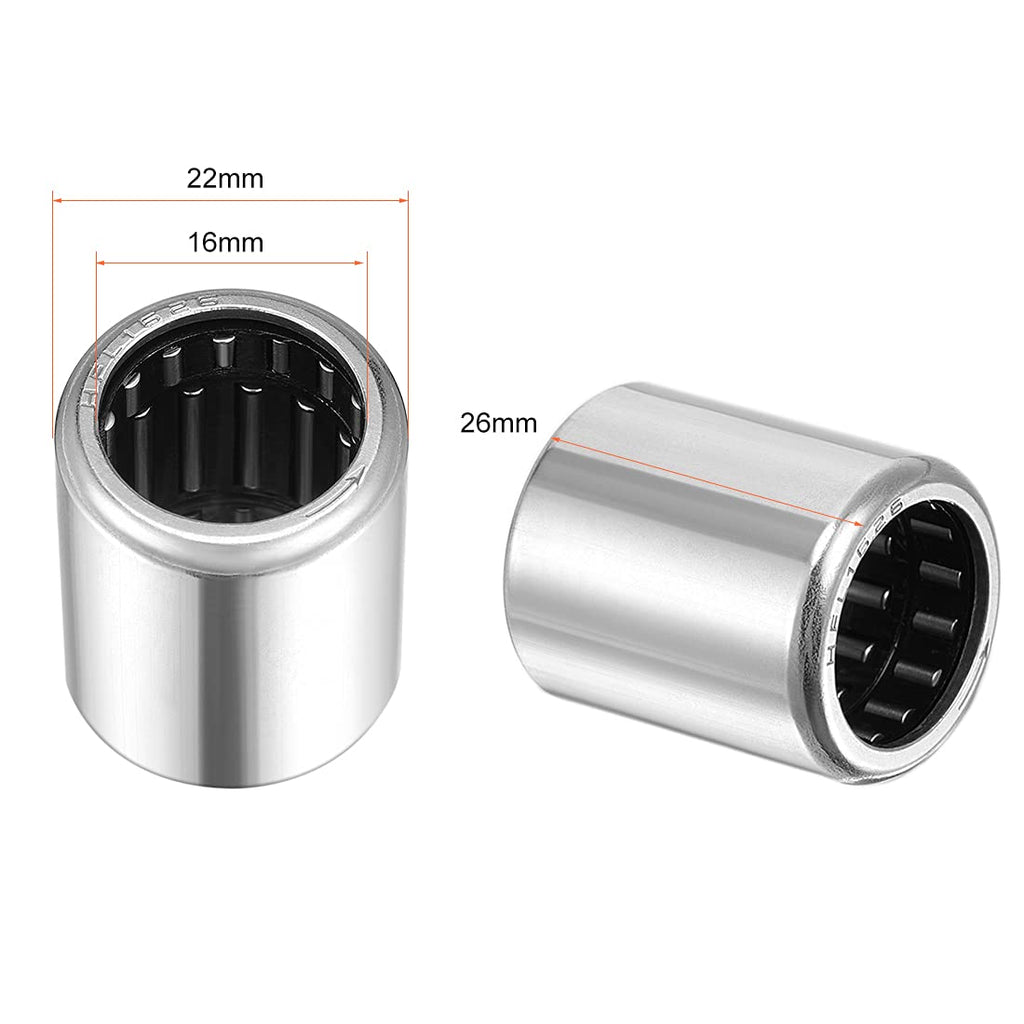 uxcell Needle Roller Bearings, One Way Bearing, 16mm Bore 22mm OD 26mm Width