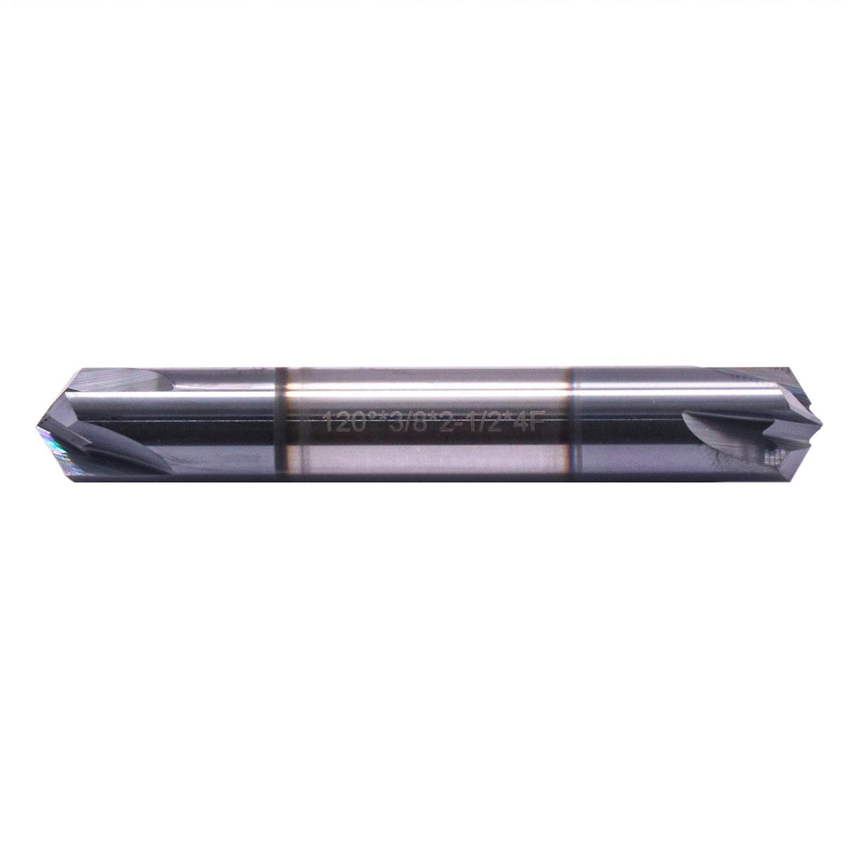 3/8" 4 Flute 120° Double End Solid Carbide Chamfer End Mill - AlTiN Coated
