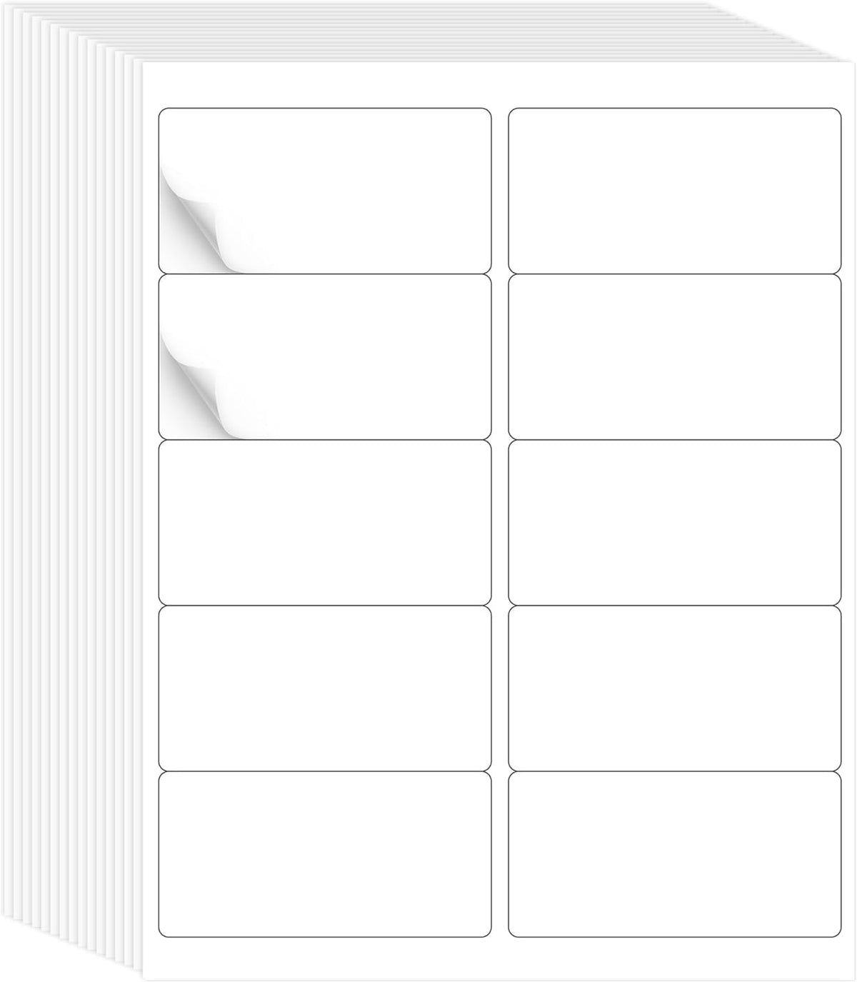 2"x4" Bulk Printable White Label Stickers 5000 Labels 500 Sheets