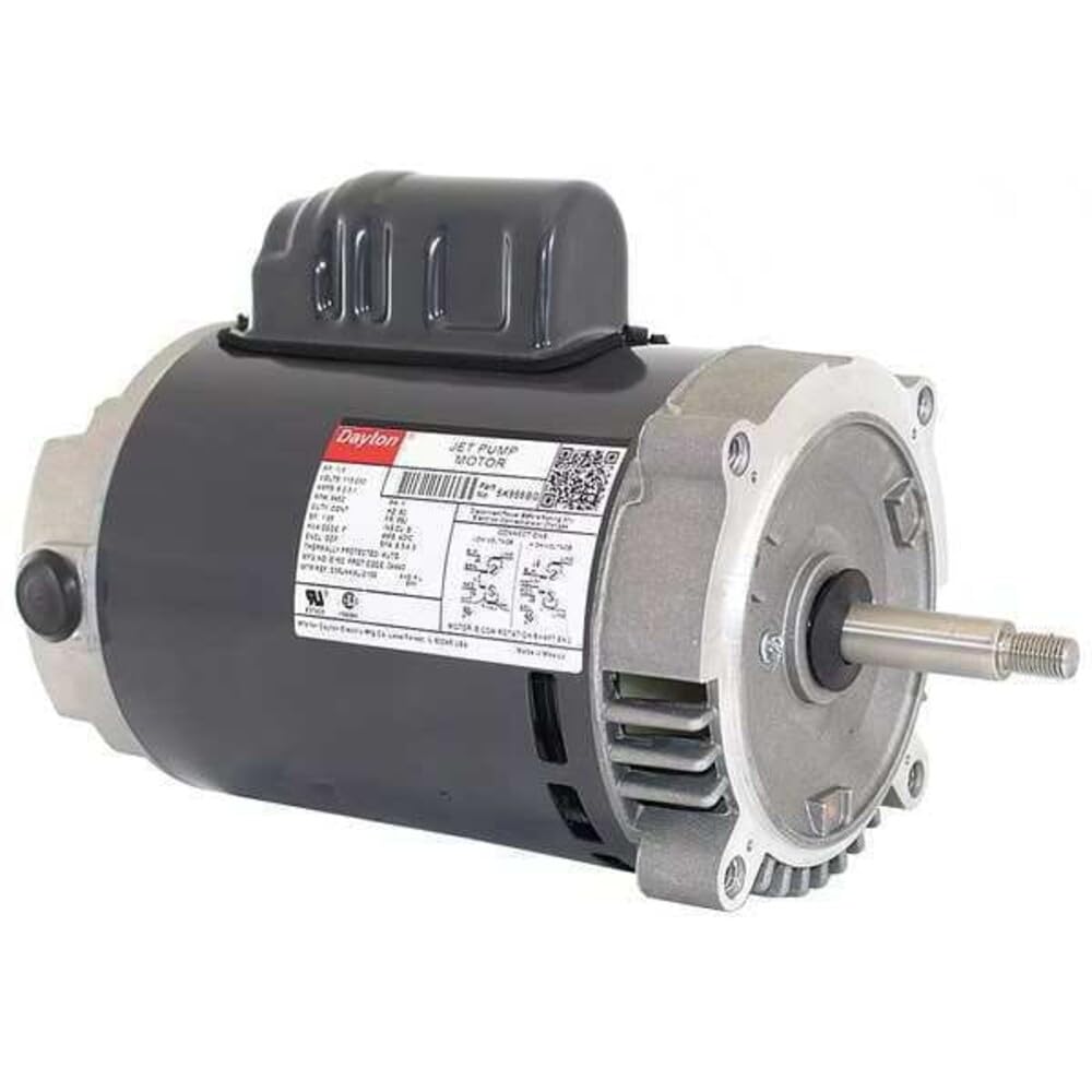 Dayton 1/3 HP Jet Pump Motor, Capacitor-Start, 3450 Nameplate RPM, 115/230 Voltage, 56J Frame