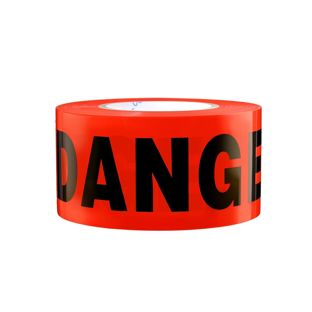 Red Danger Tape Roll Do Not Enter Barricade Tape 3-Inch by 1000-Feet, Premium Construction Tape Red Color Caution