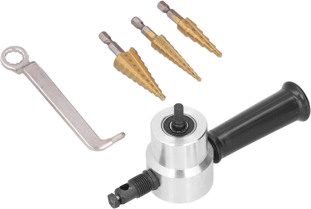 Double Head Nibbler Professional Grade Aluminum Alloy High Speed Steel Cobalt Step Drill Bits with 3 Piece Set for