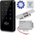 IP68 Waterproof Access Control System Kit, RFID Access Control Keypad with NC Fail-Safe Electric Door Strike, 12V