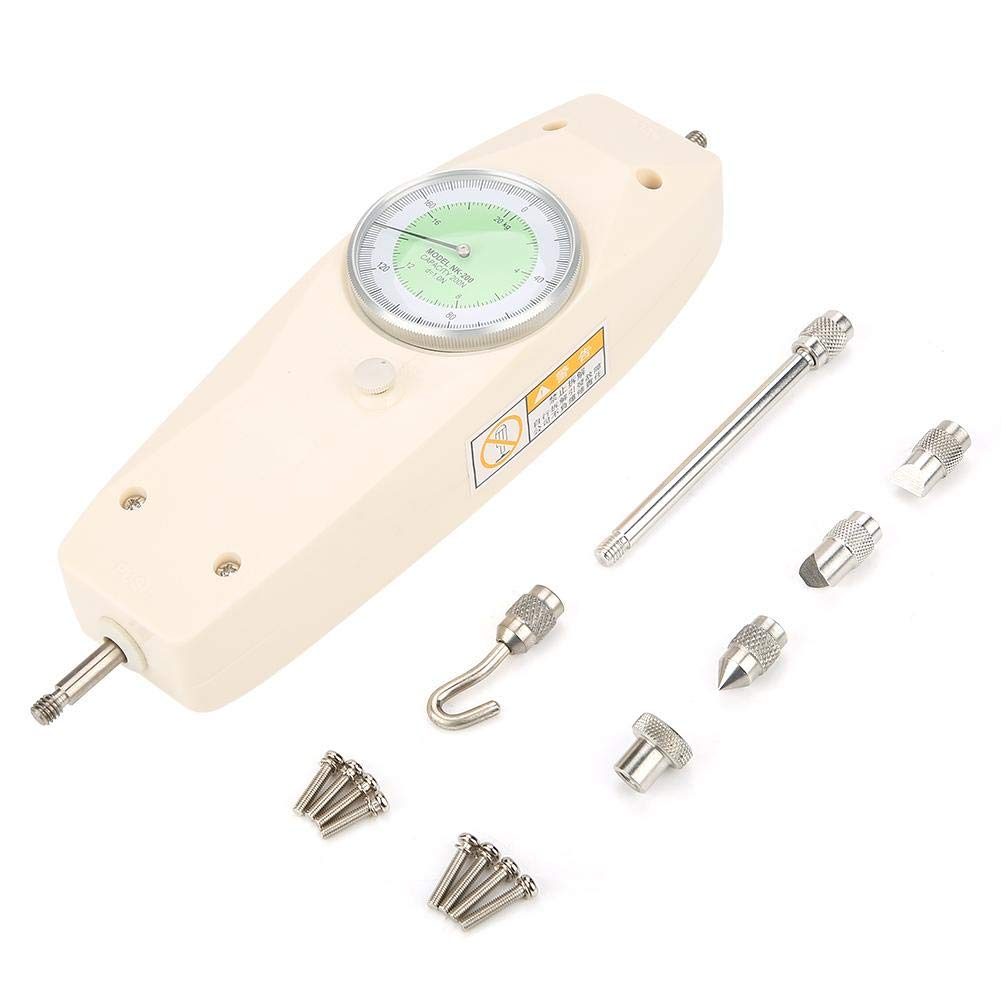 Oumefar 200N Force Gauge, Push Pull Analog Dynamometer Kit Mechanical Force Measuring Meter Instrument Tester NK-200 Push Pull Force Force Tester Meter
