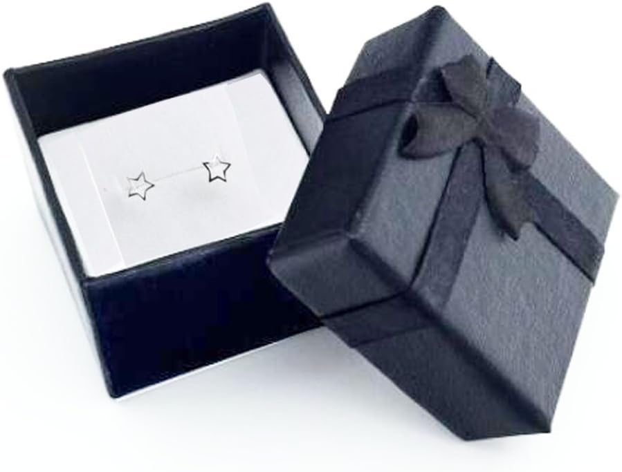 SKEMIX 24PCS Cardboard Jewelry Bangle Gift Boxes Ring Earrings Pendant Box Holder Black or White Insert