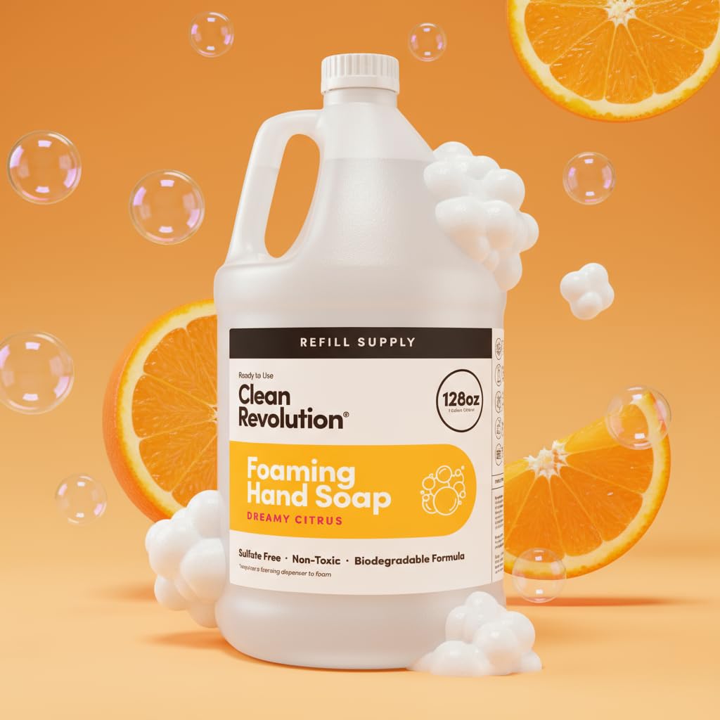Foaming Hand Soap Refill with Real Essential Oils, Moisturizing Sulfate-Free Hand Soap, Ready-to-Use Foam Soap Refill