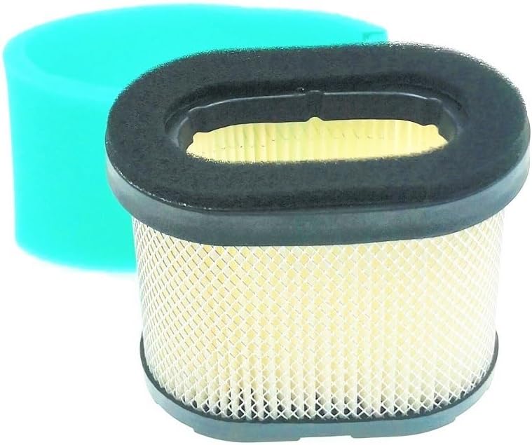 2 Pack 498596 Air Filter Replace for BS 5059 690610 697029 OEM Air Cleaner Cartridge with 273356 Pre Filter Fits Lawn Mower Air Cleaner Element