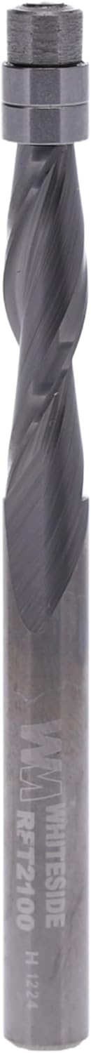 Whiteside RFT2100 Spiral Upcut Flush Trim Router Bit: 1/4 Inch Cutting Diameter, 1/4 Inch Shank, 1 Inch Cutting