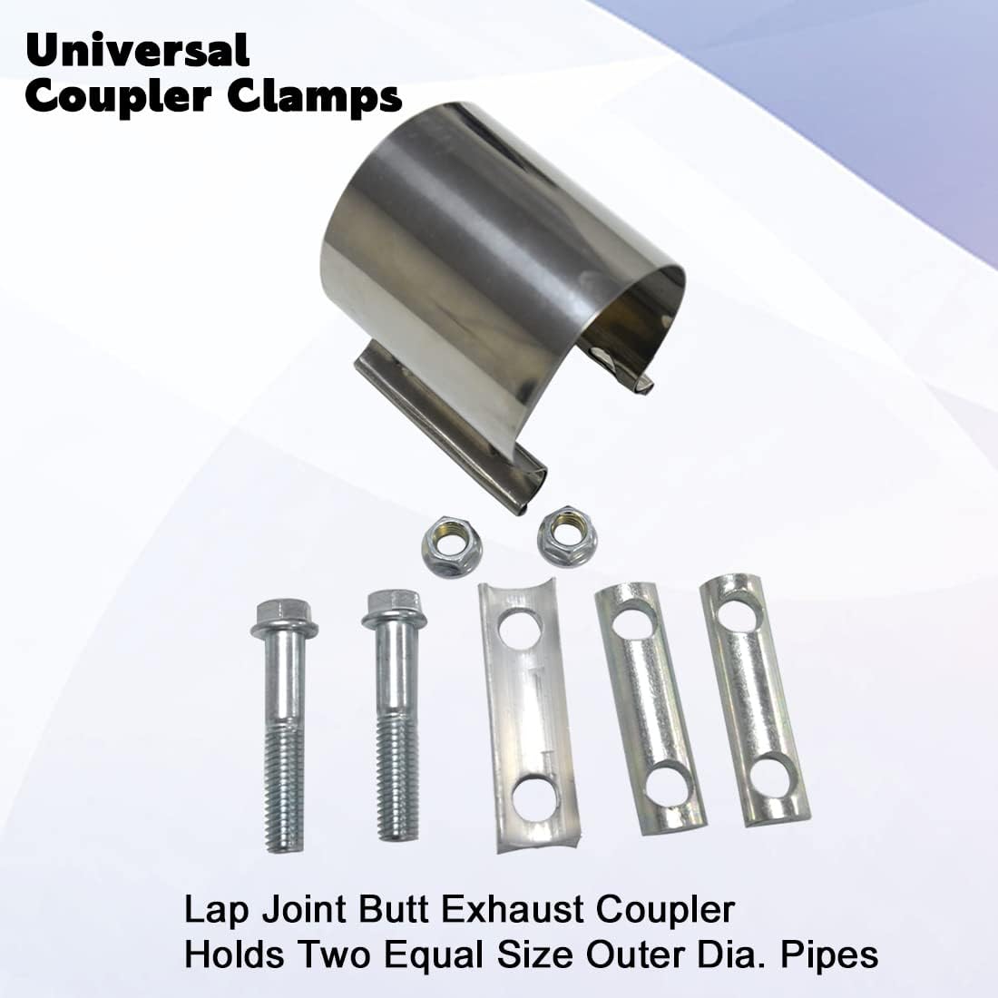 ID 2.5 Inch Exhaust Clamp, 2-1/2" Lap Joint Band Clamp