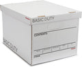 Corrugated File Box Lift Off Lid, Letter/Legal Size, White/Black, 10/Pack