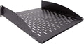 NavePoint 2U 19-Inch Universal Vented Rack Mount Cantilever Fixed Server Cabinet Shelf 18-Inches Deep Black