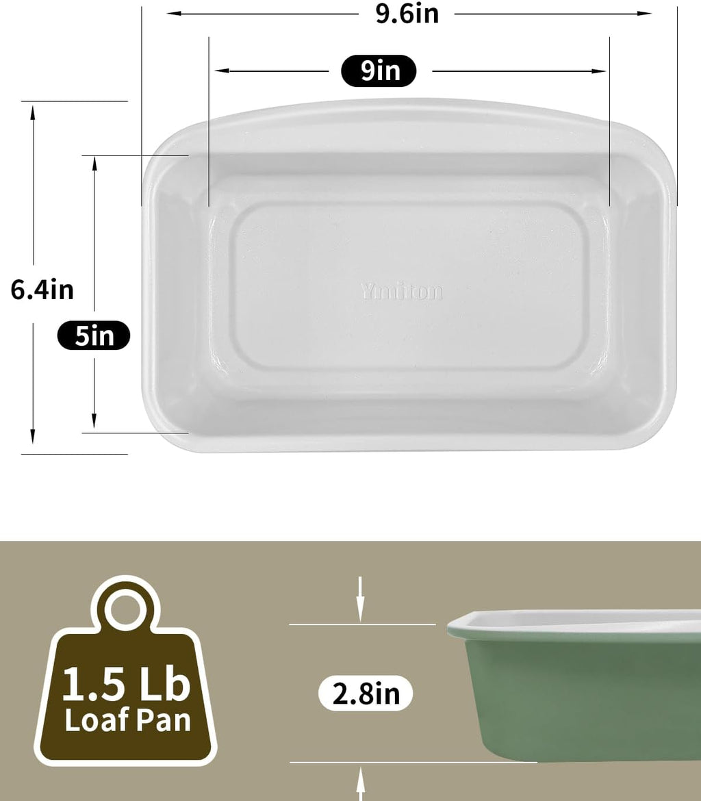Nonstick Ceramic Bread Loaf Pan with Handle, Fern