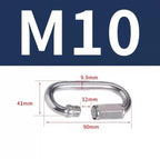 M10 Quick Links, 4 Inch Galvanized Steel Chain Connector, 2300 LB, 4‑Pack