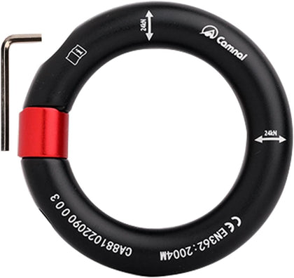 24kN Climbing Rappel Ring, Round Carabiner for Rope Connection in Rescue and Arborist Activities, Black