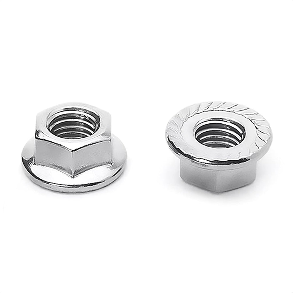 4 Pieces M12 x 1.25mm Pitch Serrated Flange Nut Hex Lock Nuts, Metric Fine Pitch, Stainless Steel 304