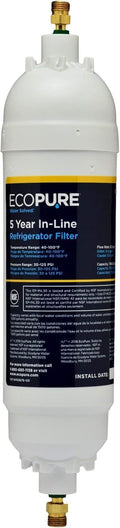 EPINL30 5-Year In-Line Refrigerator Water Filter – Universal Fit for Most Fridges, Ice Makers, RVs & Boats – Reduces