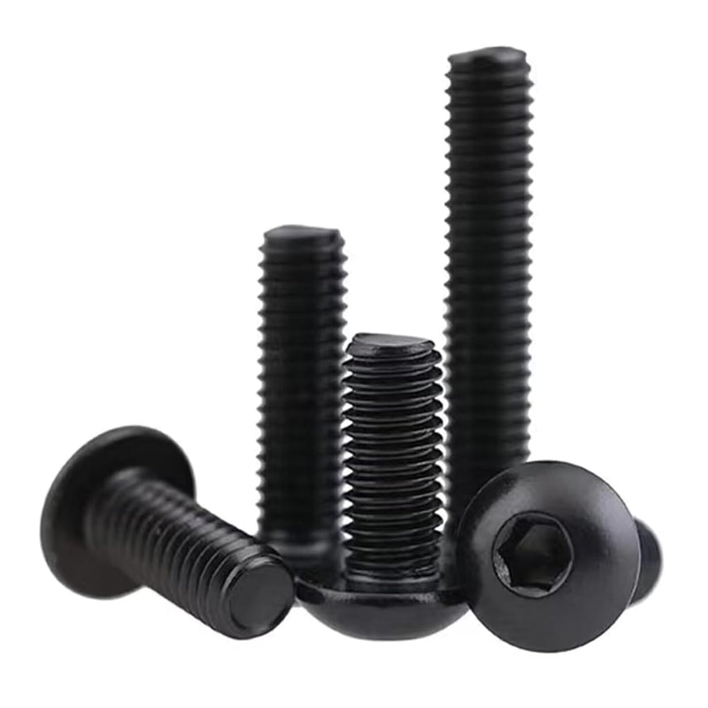 M12-1.75 x 30mm Button Head Socket Cap Screws, 10.9 Grade Alloy Steel, Allen Socket Drive, Black Oxide Finish, Full Thread Quantity 10