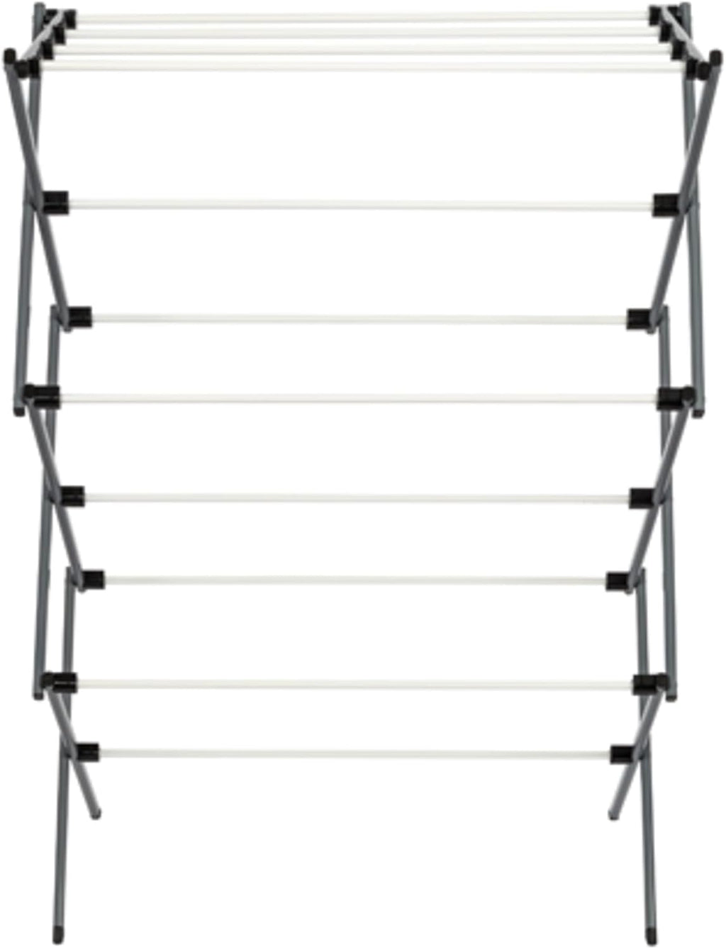 Deluxe Metal Collapsible Clothes Drying Rack, 50 lbs, 29" x 14.2" x 42.1", White & Grey
