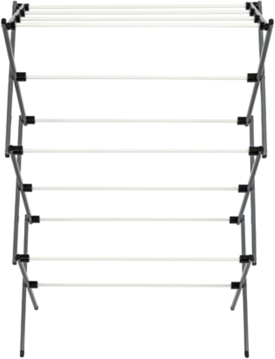 Deluxe Metal Collapsible Clothes Drying Rack, 50 lbs, 29" x 14.2" x 42.1", White & Grey
