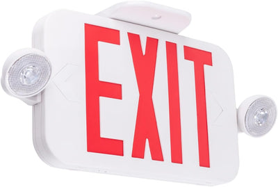 Exit Sign with Emergency Light, Battery Backup, 1 Pack